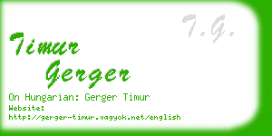 timur gerger business card